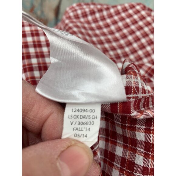 Banana Republic Mens XL Red White Checkered Plaid Button Down Long Sleeve Shirt - Picture 8 of 9